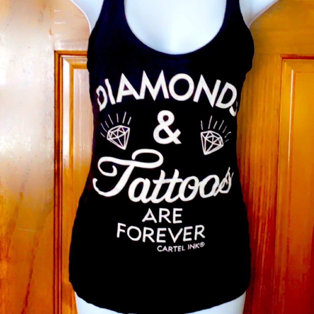 “Diamonds Are A Girl’s Best Friend” Black Racerback Tank Top